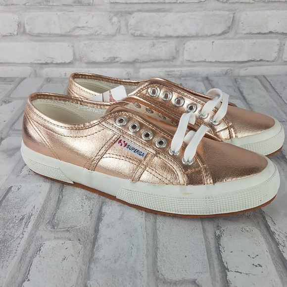 superga metallic rose gold